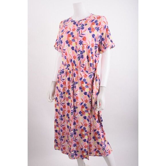 Boden Womans Amanda Midi Dress UK 14R US 10 Pink Multicolor Floral NWT - Picture 3 of 6